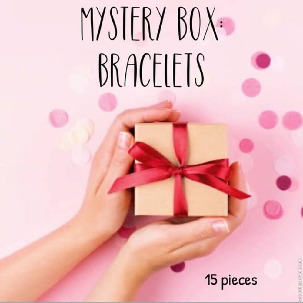 ASSORTED BRACELETS JEWELRY MYSTERY BOX 15 PIECES OF HIGH-END BRACELETS